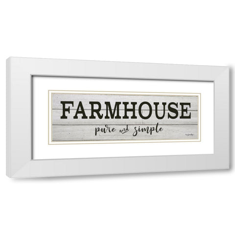 Farmhouse - Pure and Simple White Modern Wood Framed Art Print with Double Matting by Boyer, Susie