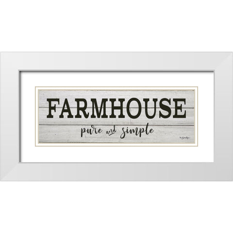 Farmhouse - Pure and Simple White Modern Wood Framed Art Print with Double Matting by Boyer, Susie