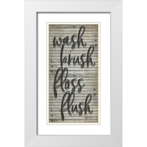 Wash Brush Floss Flush White Modern Wood Framed Art Print with Double Matting by Boyer, Susie