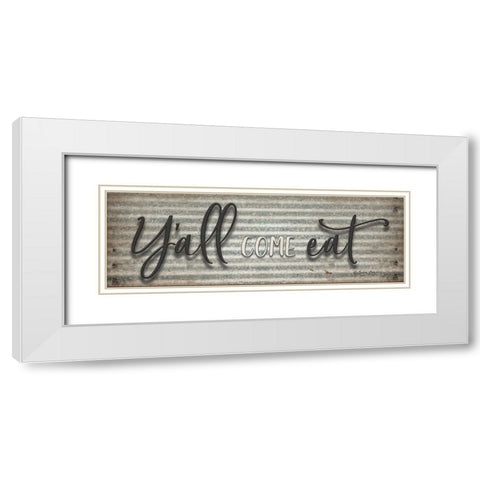Yall Come Eat White Modern Wood Framed Art Print with Double Matting by Boyer, Susie
