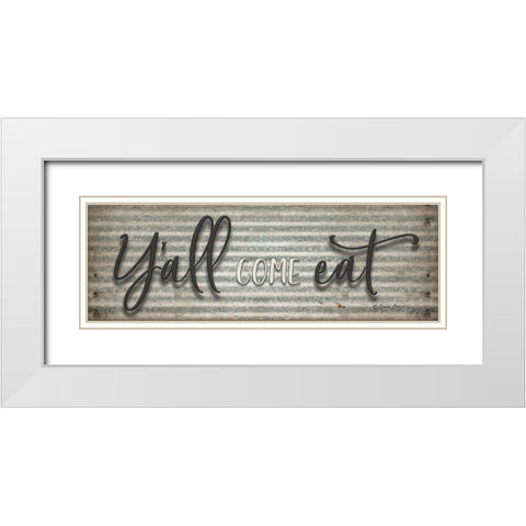 Yall Come Eat White Modern Wood Framed Art Print with Double Matting by Boyer, Susie
