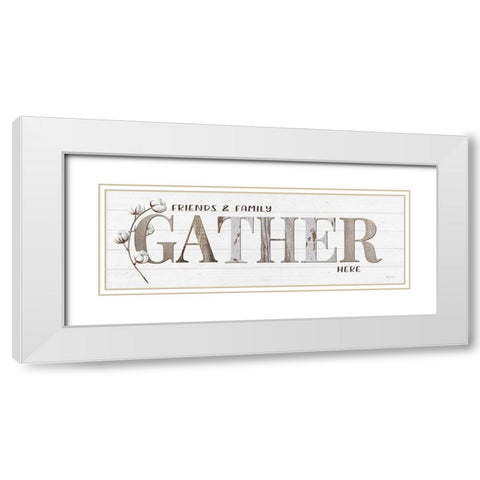 Friends And Family Gather Here White Modern Wood Framed Art Print with Double Matting by Boyer, Susie