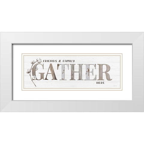 Friends And Family Gather Here White Modern Wood Framed Art Print with Double Matting by Boyer, Susie