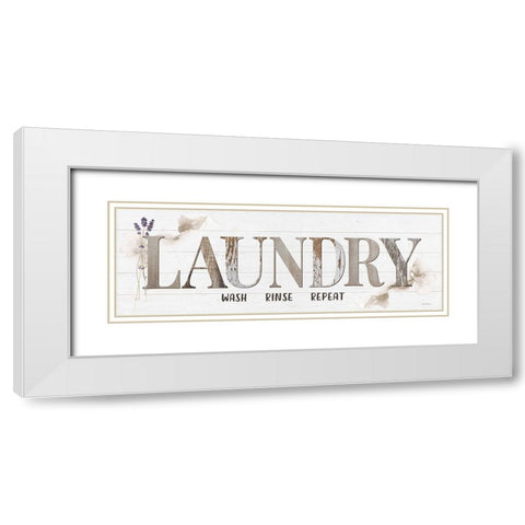 Laundry White Modern Wood Framed Art Print with Double Matting by Boyer, Susie