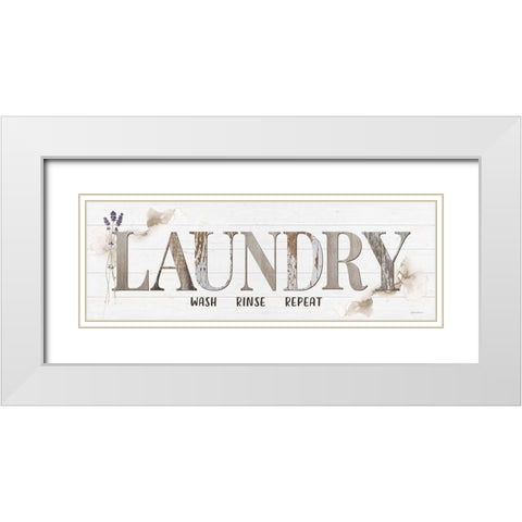Laundry White Modern Wood Framed Art Print with Double Matting by Boyer, Susie
