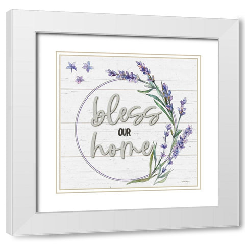 Bless Our Home White Modern Wood Framed Art Print with Double Matting by Boyer, Susie