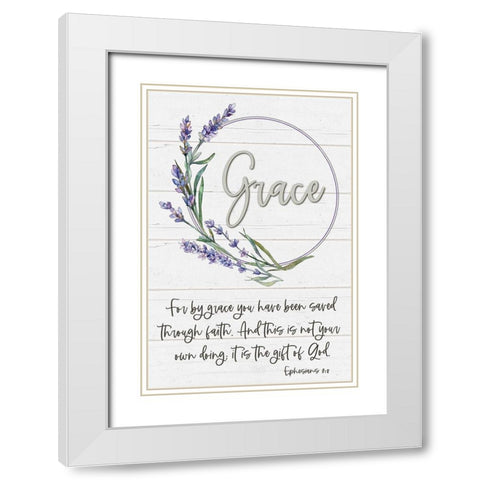 Grace White Modern Wood Framed Art Print with Double Matting by Boyer, Susie