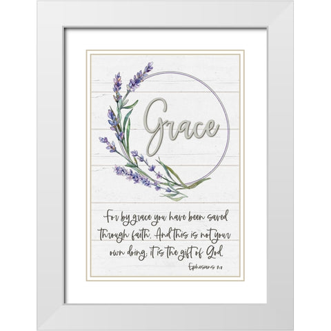Grace White Modern Wood Framed Art Print with Double Matting by Boyer, Susie