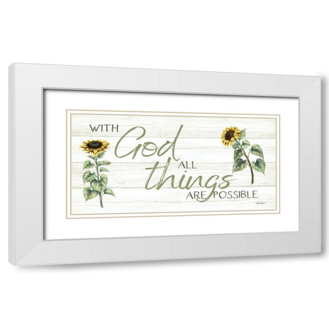 With God All Things Are Possible White Modern Wood Framed Art Print with Double Matting by Boyer, Susie