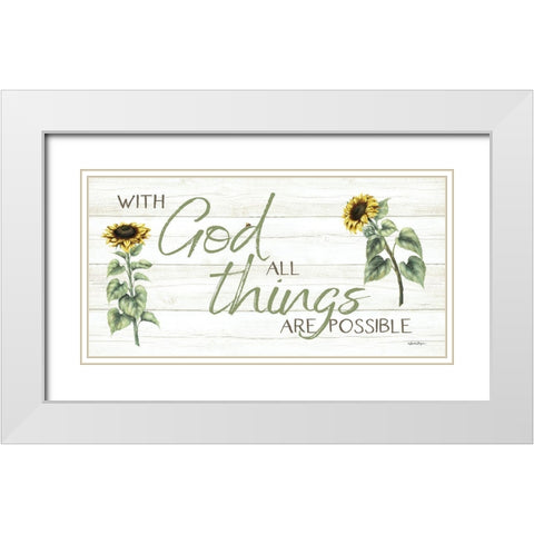 With God All Things Are Possible White Modern Wood Framed Art Print with Double Matting by Boyer, Susie