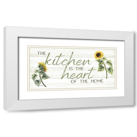 The Kitchen is the Heart of the Home White Modern Wood Framed Art Print with Double Matting by Boyer, Susie