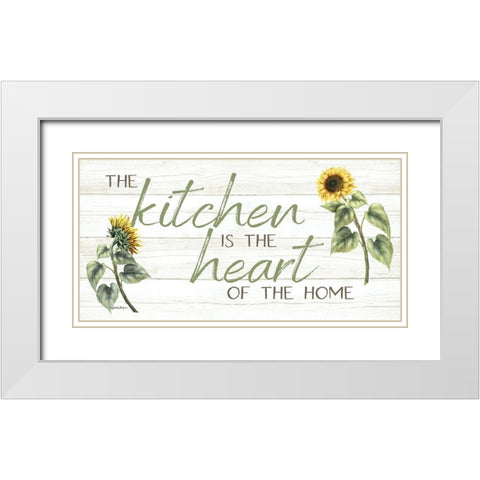 The Kitchen is the Heart of the Home White Modern Wood Framed Art Print with Double Matting by Boyer, Susie