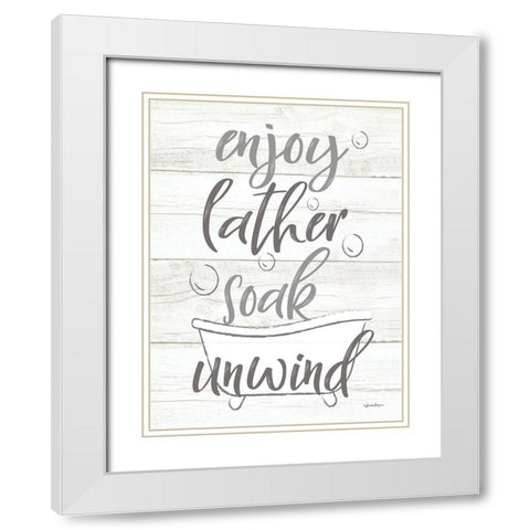 Time in the Tub White Modern Wood Framed Art Print with Double Matting by Boyer, Susie