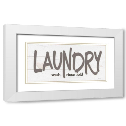 Laundry - Wash-Rinse-Fold White Modern Wood Framed Art Print with Double Matting by Boyer, Susie