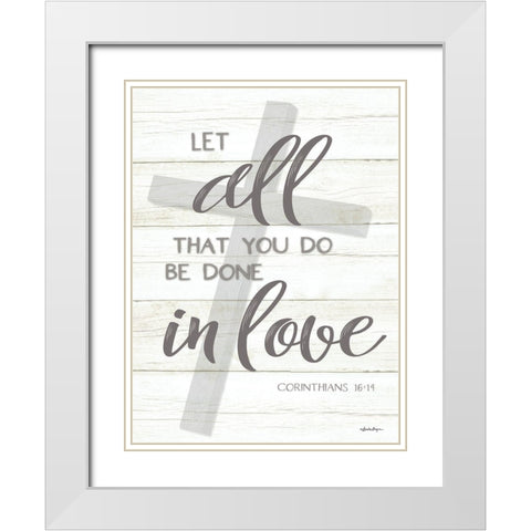 Done in Love White Modern Wood Framed Art Print with Double Matting by Boyer, Susie