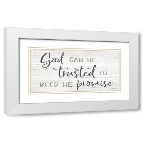 God Can Be Trusted White Modern Wood Framed Art Print with Double Matting by Boyer, Susie