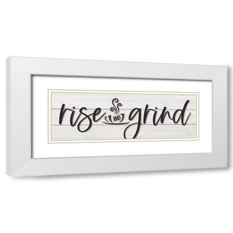 Rise and Grind White Modern Wood Framed Art Print with Double Matting by Boyer, Susie