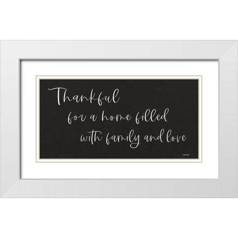 Thankful White Modern Wood Framed Art Print with Double Matting by Boyer, Susie