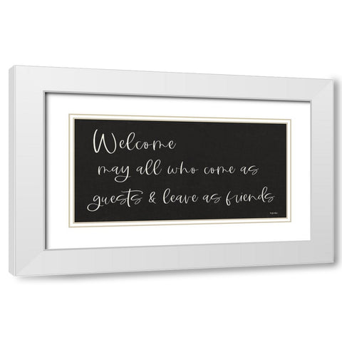 Welcome White Modern Wood Framed Art Print with Double Matting by Boyer, Susie