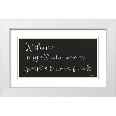 Welcome White Modern Wood Framed Art Print with Double Matting by Boyer, Susie