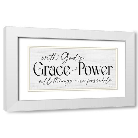 Gods Grace and Power White Modern Wood Framed Art Print with Double Matting by Boyer, Susie