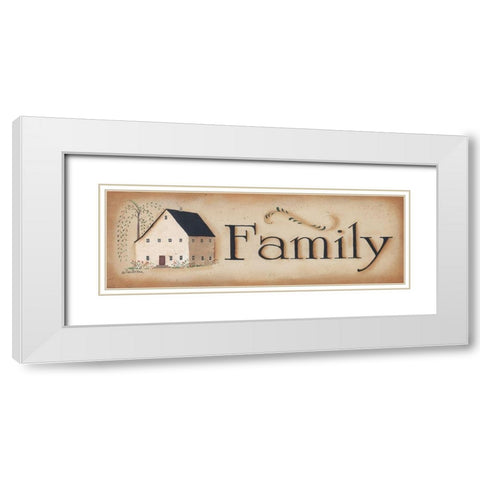 Family White Modern Wood Framed Art Print with Double Matting by Britton, Pam