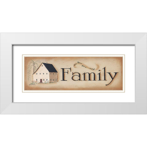 Family White Modern Wood Framed Art Print with Double Matting by Britton, Pam