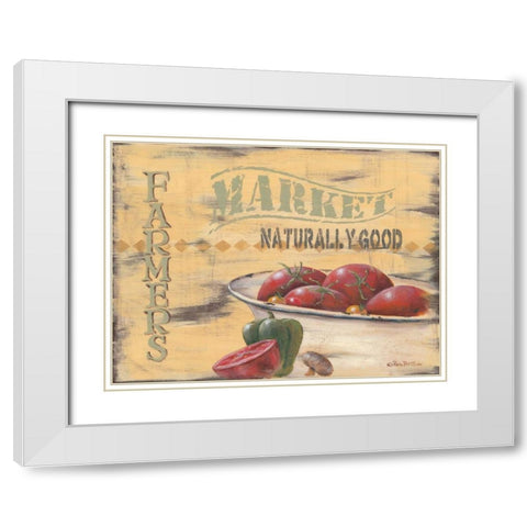 Farmers Market White Modern Wood Framed Art Print with Double Matting by Britton, Pam