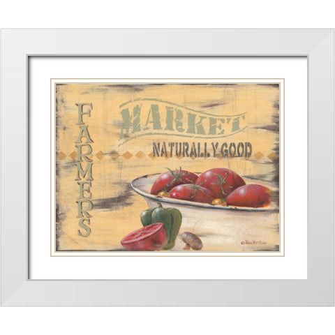 Farmers Market White Modern Wood Framed Art Print with Double Matting by Britton, Pam