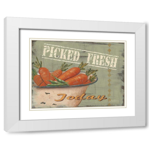 Picked Fresh White Modern Wood Framed Art Print with Double Matting by Britton, Pam
