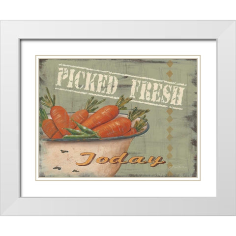 Picked Fresh White Modern Wood Framed Art Print with Double Matting by Britton, Pam