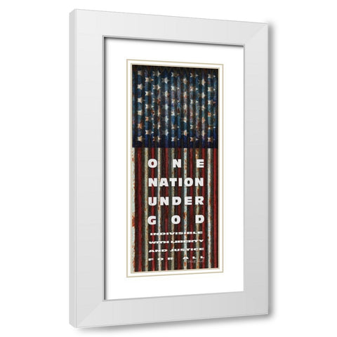One Nation Under God White Modern Wood Framed Art Print with Double Matting by Jacobs, Cindy