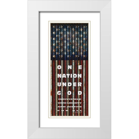 One Nation Under God White Modern Wood Framed Art Print with Double Matting by Jacobs, Cindy