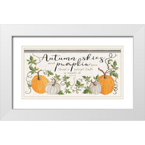 Autumn Skies and Pumpkin Pies White Modern Wood Framed Art Print with Double Matting by Jacobs, Cindy