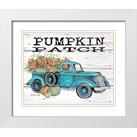 Pumpkin Patch Truck White Modern Wood Framed Art Print with Double Matting by Hallowell, Britt