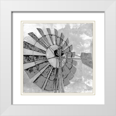 Windmill    White Modern Wood Framed Art Print with Double Matting by Jacobs, Cindy