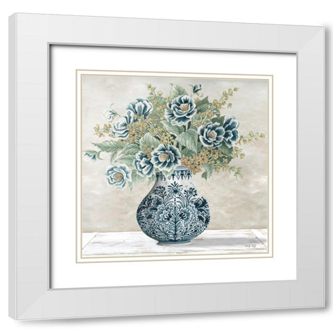 Feeling Blue I White Modern Wood Framed Art Print with Double Matting by Jacobs, Cindy