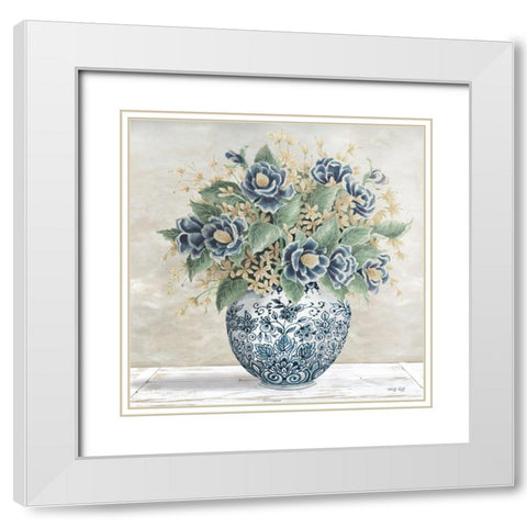Feeling Blue II White Modern Wood Framed Art Print with Double Matting by Jacobs, Cindy