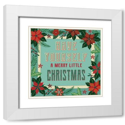 Nostalgic Merry Little Christmas White Modern Wood Framed Art Print with Double Matting by Jacobs, Cindy