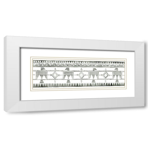 Tribal Print I White Modern Wood Framed Art Print with Double Matting by Jacobs, Cindy