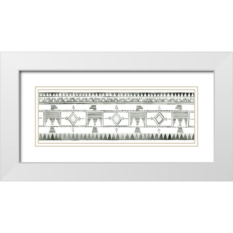 Tribal Print I White Modern Wood Framed Art Print with Double Matting by Jacobs, Cindy