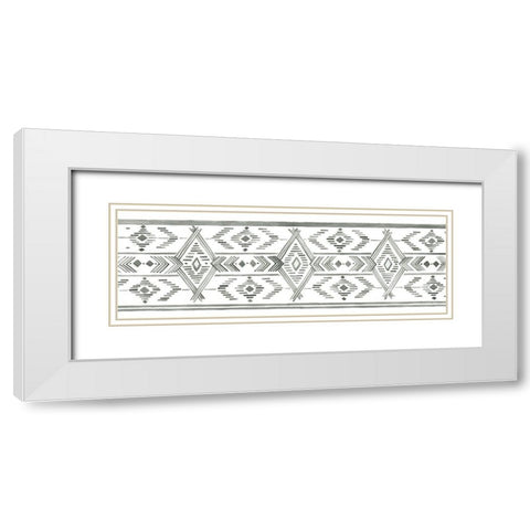 Tribal Print II White Modern Wood Framed Art Print with Double Matting by Jacobs, Cindy