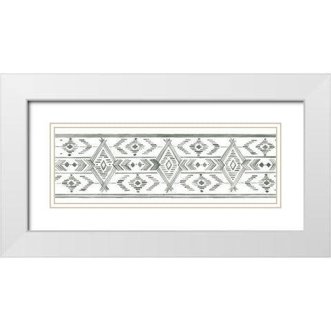 Tribal Print II White Modern Wood Framed Art Print with Double Matting by Jacobs, Cindy