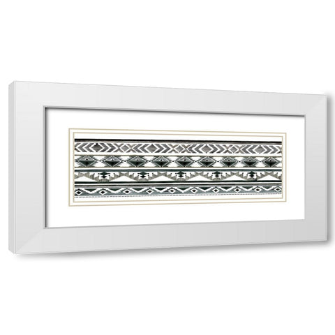 Tribal Print III White Modern Wood Framed Art Print with Double Matting by Jacobs, Cindy