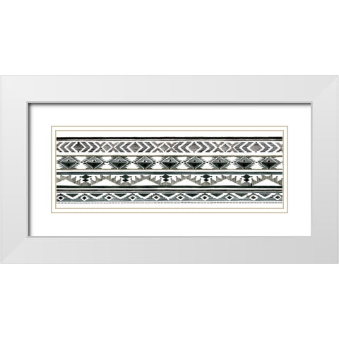 Tribal Print III White Modern Wood Framed Art Print with Double Matting by Jacobs, Cindy