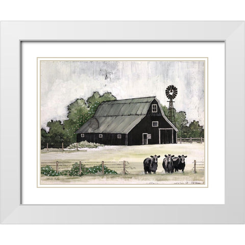 Stay or Go White Modern Wood Framed Art Print with Double Matting by Jacobs, Cindy