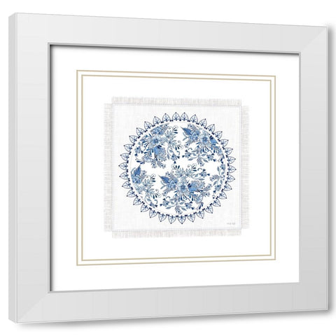 Chinoiserie Circle III White Modern Wood Framed Art Print with Double Matting by Jacobs, Cindy