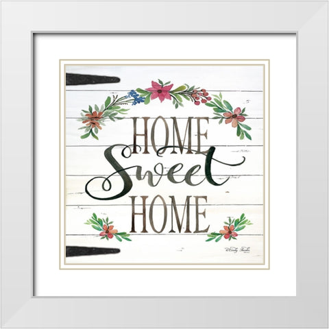 Home Sweet Home White Modern Wood Framed Art Print with Double Matting by Jacobs, Cindy
