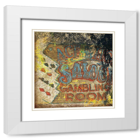 Gambling Room White Modern Wood Framed Art Print with Double Matting by Dee Dee