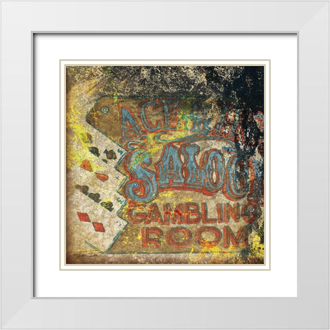 Gambling Room White Modern Wood Framed Art Print with Double Matting by Dee Dee